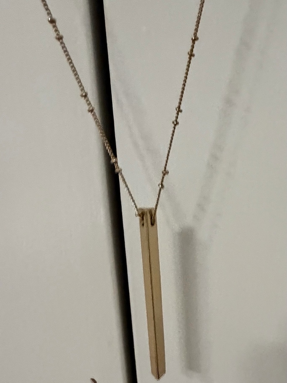 Minimalist Gold Bar Pendant Necklace - Women Jewelry